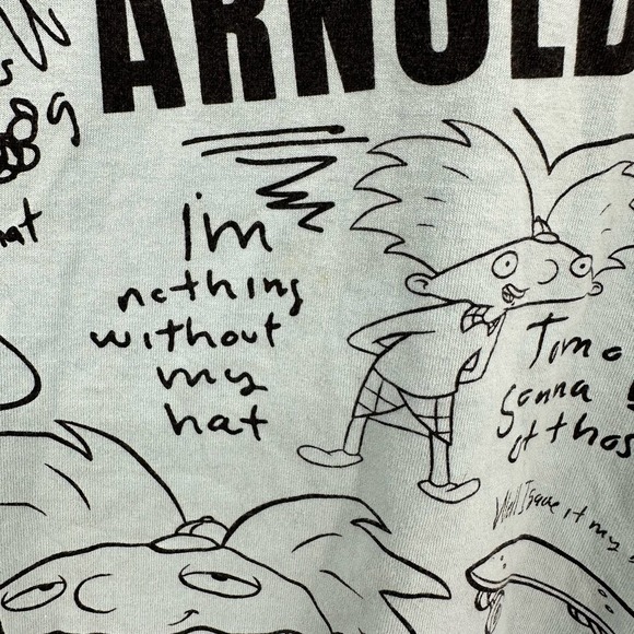 Hey Arnold nickelodeon size medium short sleeve t-shirt blue black yellow - Picture 3 of 4